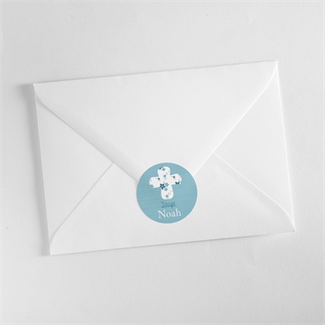 Aufkleber Taufe blaue schleife - Vue 3