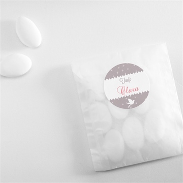 Aufkleber Taufe vogelgesang mädchen - Vue 4