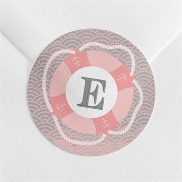 Aufkleber Taufe matrose in rosa