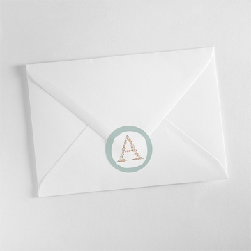 Aufkleber Taufe blumenalphabet junge - Vue 3