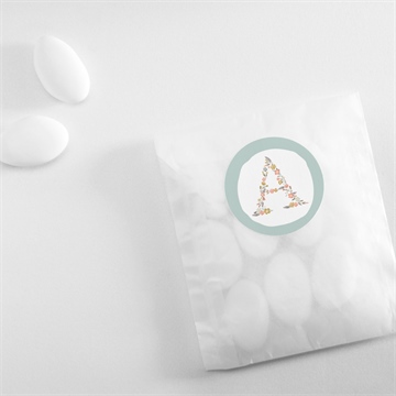 Aufkleber Taufe blumenalphabet junge - Vue 4