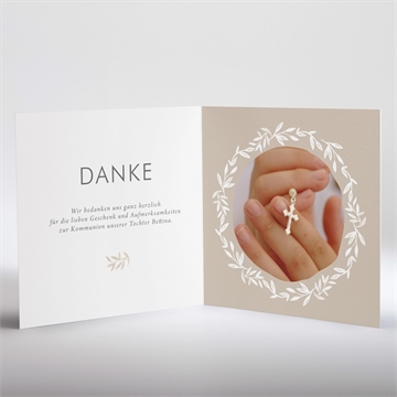 Dankeskarte Kommunion das sakrament - gold - Vue 3