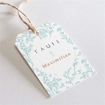 Geschenkanhänger Taufe vintage vogel