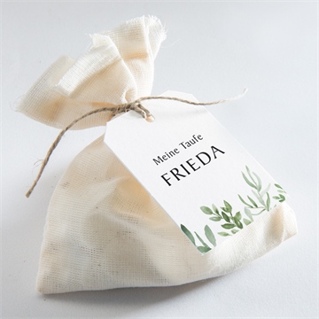 Geschenkanhänger Taufe kraftpapier und pflanzenmotiv - Vue 2