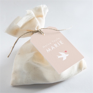 Geschenkanhänger Taufe taube und blumenkranz - Vue 2