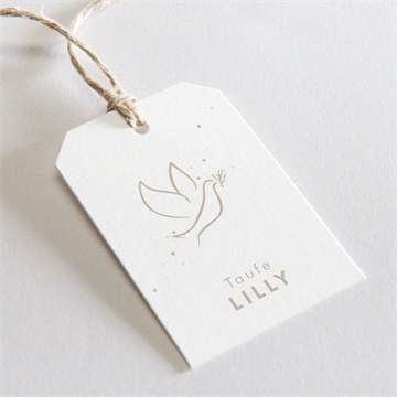 Geschenkanhänger Taufe taube flieg