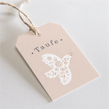 Geschenkanhänger Taufe friedenstaube