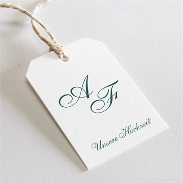 Geschenkanhänger Hochzeit klassisches monogramm
