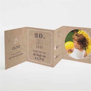 Einladung Taufe taufe in kraftpapier - Vue 2