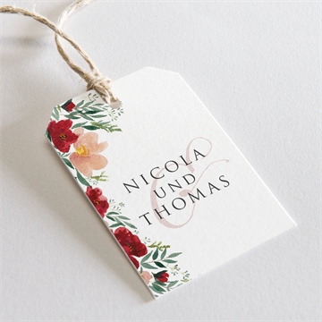 Geschenkanhänger Hochzeit mohnblumen