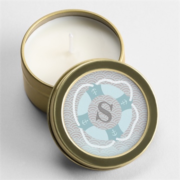 Kerze Taufe matrose in blau