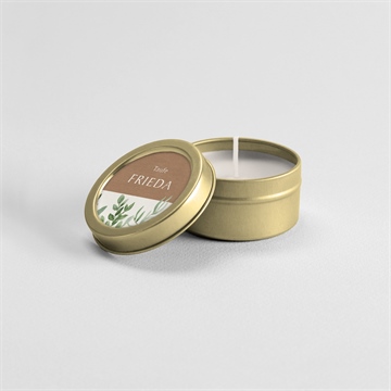 Kerze Taufe kraftpapier und pflanzenmotiv - Vue 3