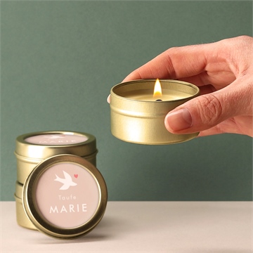 Kerze Taufe taube und blumenkranz - Vue 2