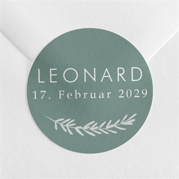 Sticker Geburt silberne blätter