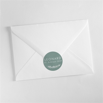 Sticker Geburt silberne blätter - Vue 3