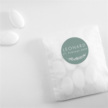 Sticker Geburt silberne blätter - Vue 4