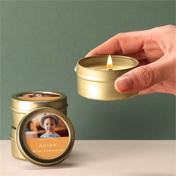 Kerze Kommunion senfgelb - Vue 2