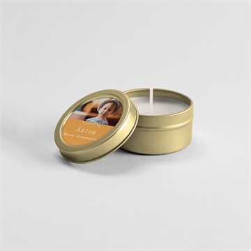 Kerze Kommunion senfgelb - Vue 3