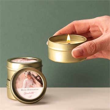 Kerze Kommunion kupferblätterranke - Vue 2