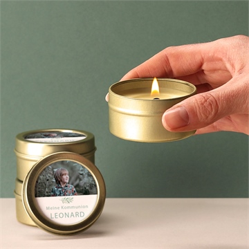 Kerze Kommunion blätter und vergoldung - Vue 2