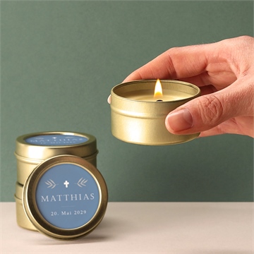 Kerze Kommunion vergiss mich nicht - blau - Vue 2