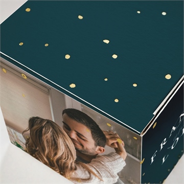 Geschenkbox Hochzeit königsblau - gold - Vue 2