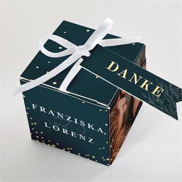 Geschenkbox Hochzeit königsblau - gold - Vue 4