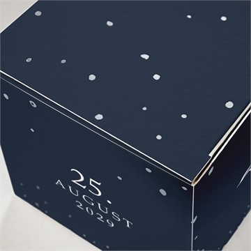 Geschenkbox Hochzeit mineralblau - silber - Vue 2