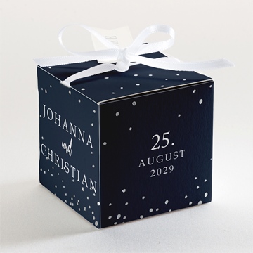 Geschenkbox Hochzeit mineralblau - silber - Vue 3