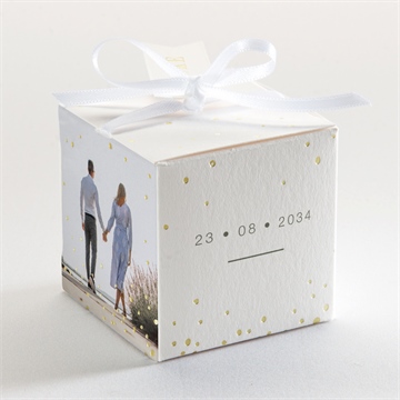 Geschenkbox Hochzeit monogramm - gold - Vue 3
