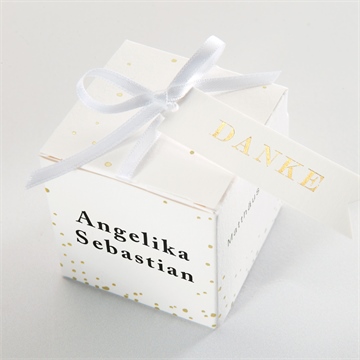 Geschenkbox Hochzeit monogramm - gold - Vue 4