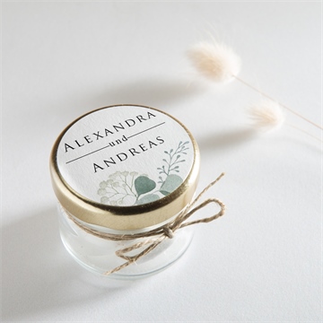 Aufkleber Hochzeit silber-linde - Vue 2