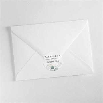 Aufkleber Hochzeit silber-linde - Vue 3