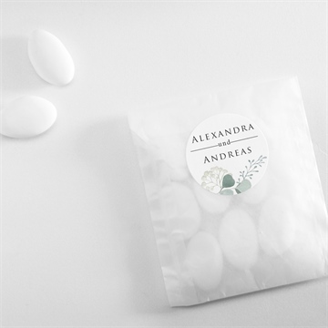 Aufkleber Hochzeit silber-linde - Vue 4