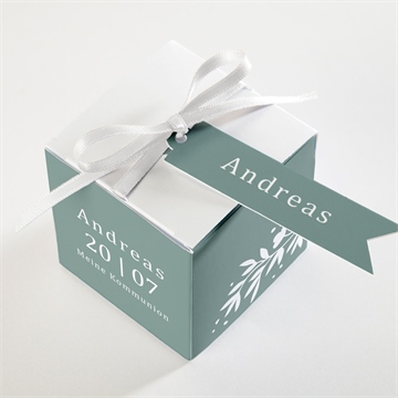 Geschenkbox Kommunion smaragdprägung - Vue 3