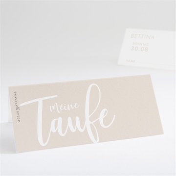 Tischkarte Taufe kupfer schrift