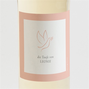 Flaschenetikett Taufe kupfertaube