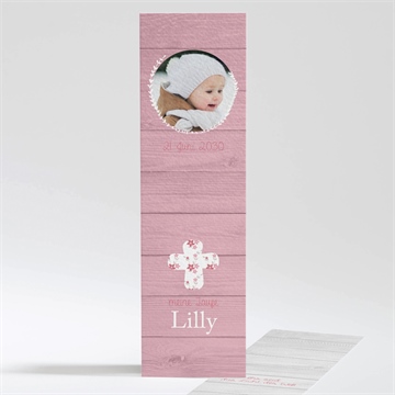 Andenken Taufe rosa schleife