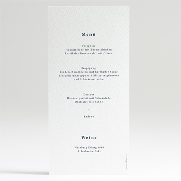 Menükarte Hochzeit schlicht & elegant - Vue 2