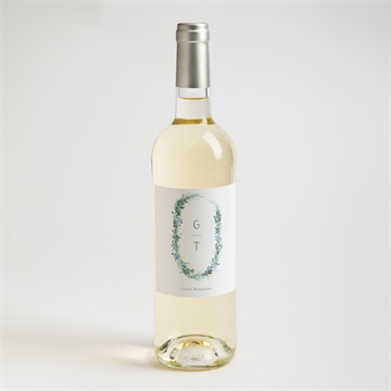 Flaschenetikett Hochzeit aquarell poesie mit initiale - Vue 2