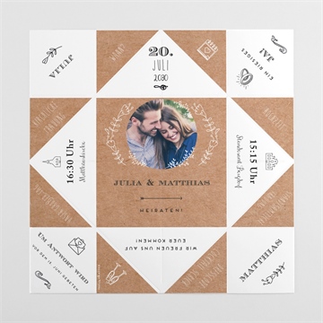 Hochzeitseinladung vertrauen - origami - Vue 4