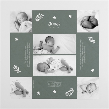 Geburtskarte glück - origami - Vue 4