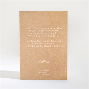 Trauerkarte abschiednehmen - Vue 2