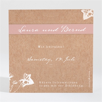 Save the Date Karte mit efeu gebunden - Vue 2