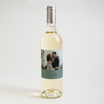 Flaschenetikett Hochzeit lorbeergrün - Vue 2