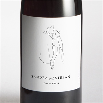 Flaschenetikett Hochzeit skizze