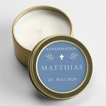 Kerze Konfirmation vergiss mein nicht blau