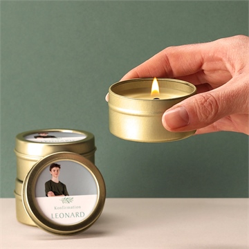 Kerze Konfirmation vergoldeter blumenkranz - Vue 2