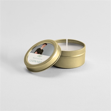 Kerze Konfirmation vergoldeter blumenkranz - Vue 4