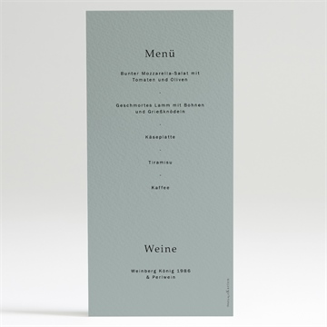 Menükarte Hochzeit lorbeergrün - Vue 2